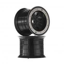 Axial 1/8 Oversize 8-Hole 3.8 Beadlock Wheels, 17mm Hex, Black (2)