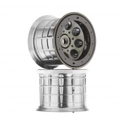 Axial 1/8 Oversize 8-Hole 3.8 Beadlock Wheels, 17mm Hex, Black Chrome (2)