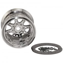 Axial 1/8 Oversize 8-Spoke 3.8 Beadlock Wheels, 17mm Hex, Chrome (2)