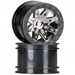 Axial 1/10 Rebel 2.2 Wheels, 12mm Hex, Black Chrome (2)
